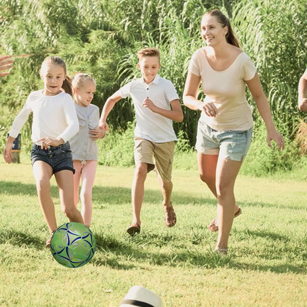 Glowing Soccer Ball Size 5 Standard Practice Training Football, Glow in the Dark