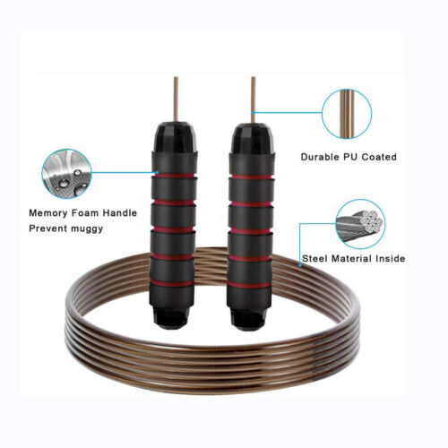 Jump' Rope Tangle-Free Rapid Speed Jumping Rope Cable with Ball Bearings Steel Skipping Rope Gym Fitness Home Exercise Slim Body