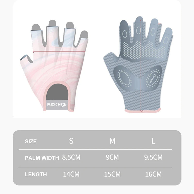 Sports Gloves Yoga Fitness Exercise Anti-Slip Shock Absorption Half Finger Gloves Wear Breathable Anti-Cocoon Cycling Gloves