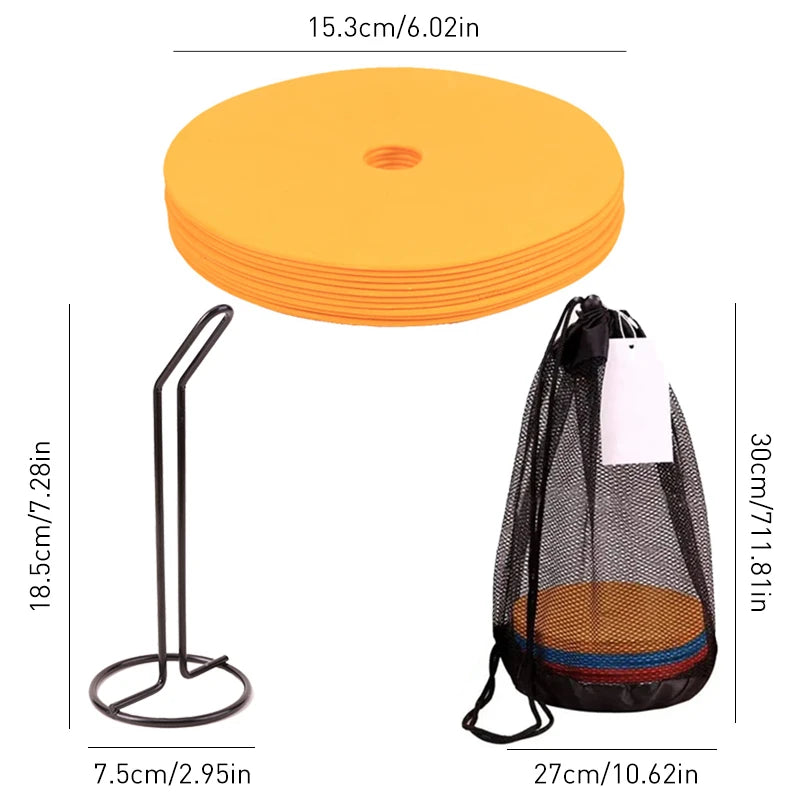 10 PCE Flat Cones Marker Disc High Quality Training Aids Sports Training Equipment Accessories