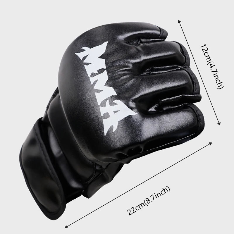 Professional Boxing Training Gloves Half Finger Leather Cushion for Adult Sanda Boxing UFC Training Sandbag Knuckles