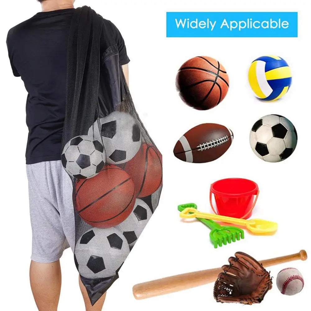 Drawstring Sports Ball Bag with Shoulder Strap for Football Soccer Basketball.