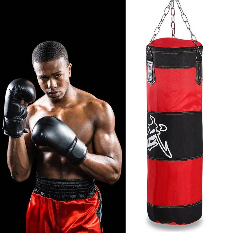 Punching Sandbag Durable Boxing Heavy Punch Bag with Metal Chain Hook Carabiner