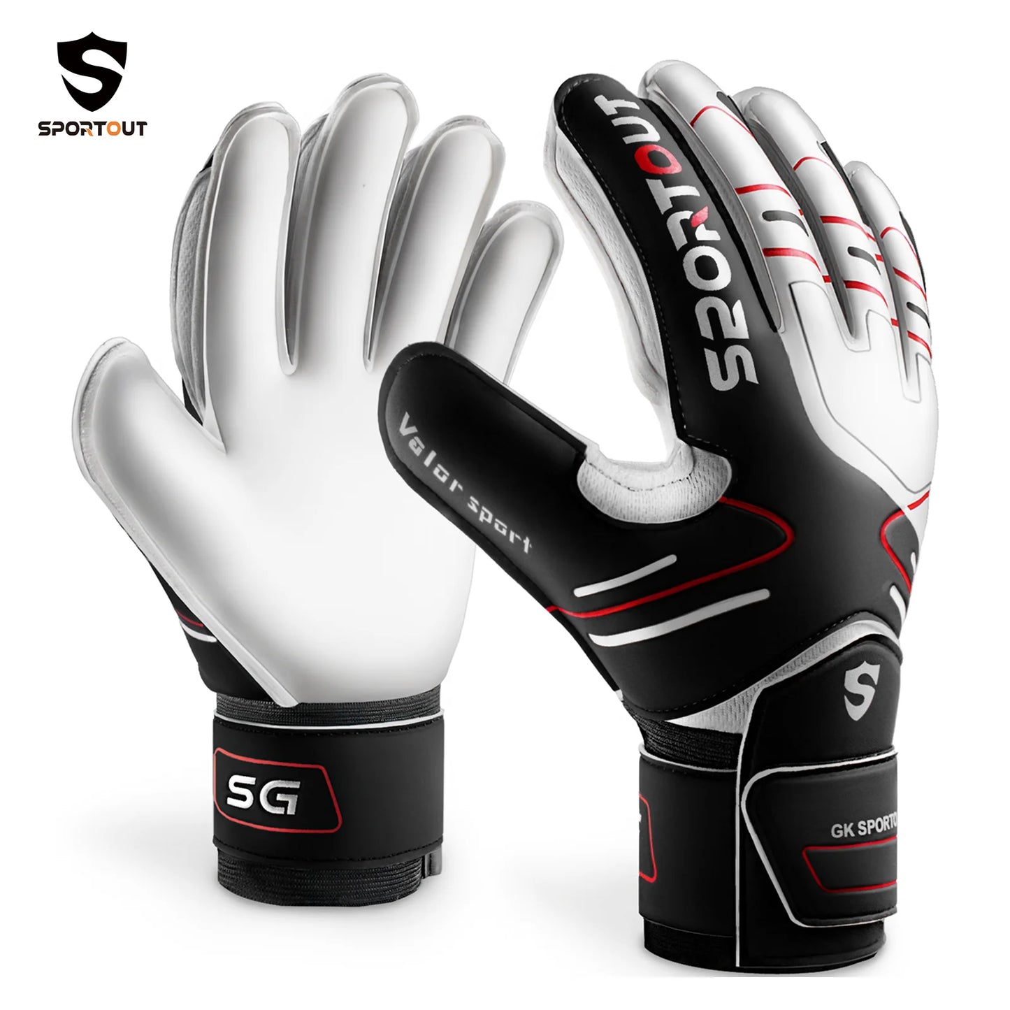 Youth & Adult Goalie Goalkeeper Gloves, 4mm Latex with Fingersaver