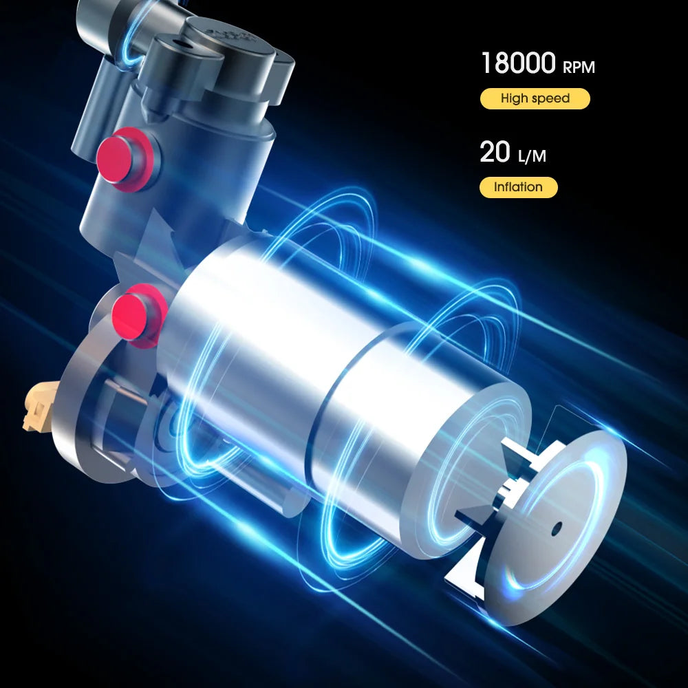 Portable Inflator Battery Powered Pump with LED Lamp for Balls and Bike Tyres