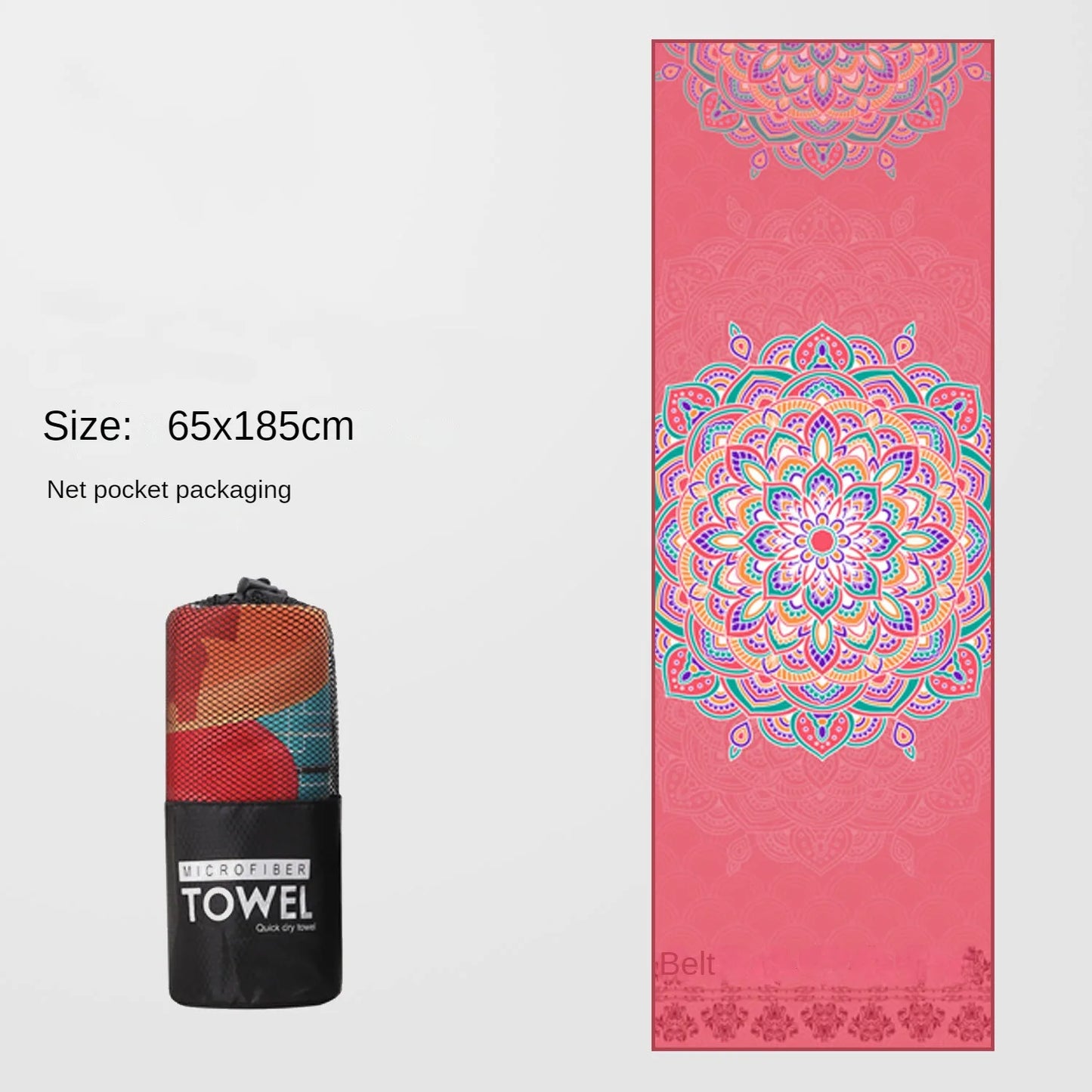 185*65Cm Yoga Towel with Anchor Fit Corners Non Slip Yoga Towel 100% Microfiber Super Soft Sweat Absorbent Yoga Blankets
