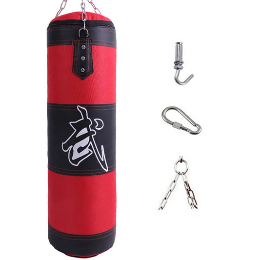 Punching Sandbag Durable Boxing Heavy Punch Bag with Metal Chain Hook Carabiner