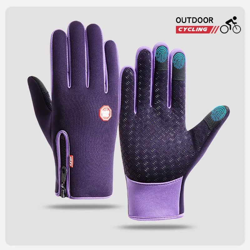 Gloves for Bicycle, Gym & Outdoor Sports - Waterproof Thermal Non-Slip Gloves