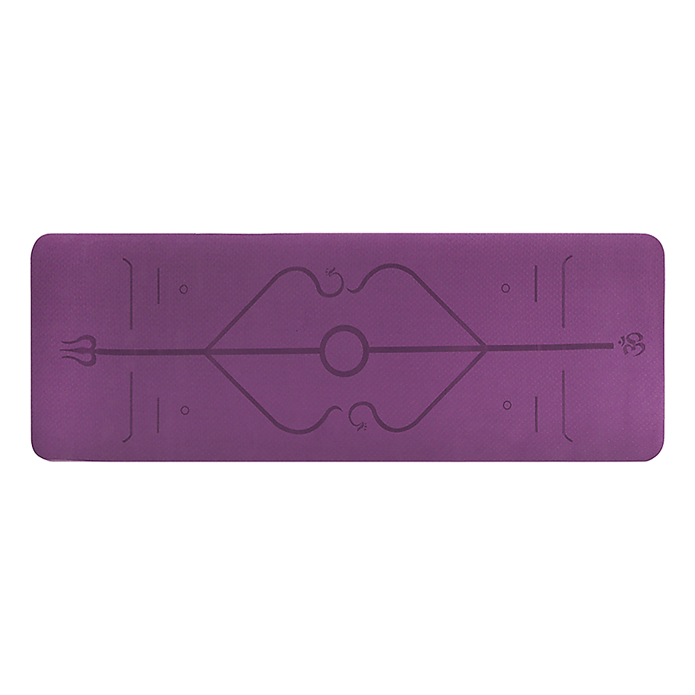 TPE 8mm Yoga Mat Exercise Fitness Gym Pilates Non Slip Dual Layer - Pink/Purple