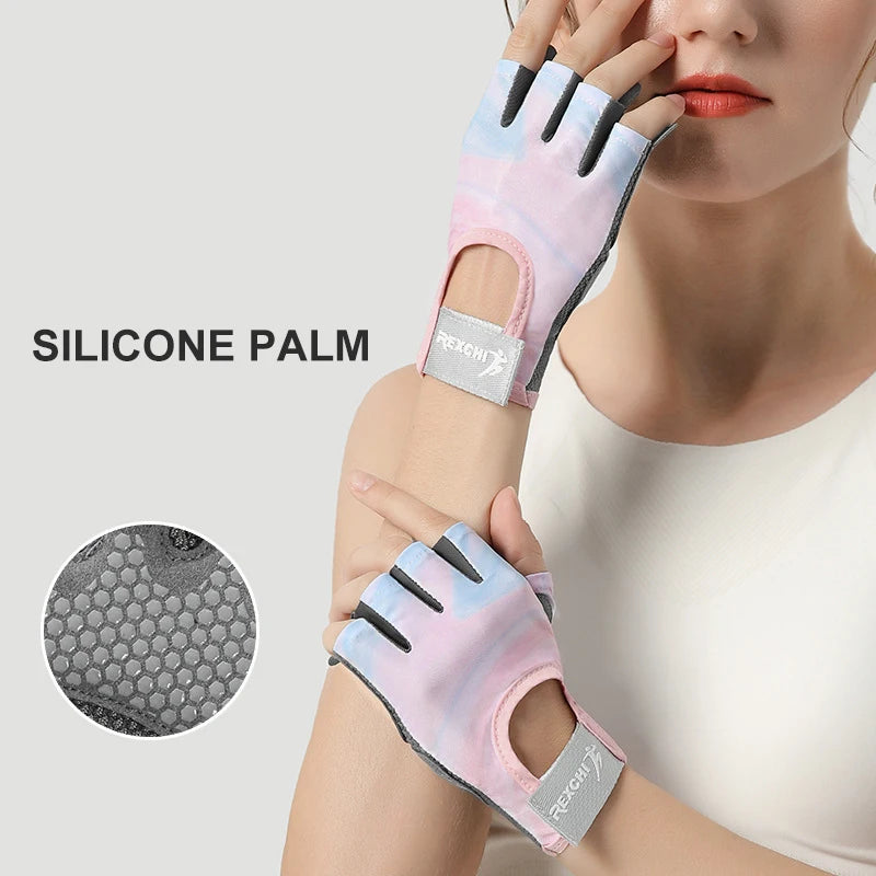 Sports Gloves Yoga Fitness Exercise Anti-Slip Shock Absorption Half Finger Gloves Wear Breathable Anti-Cocoon Cycling Gloves