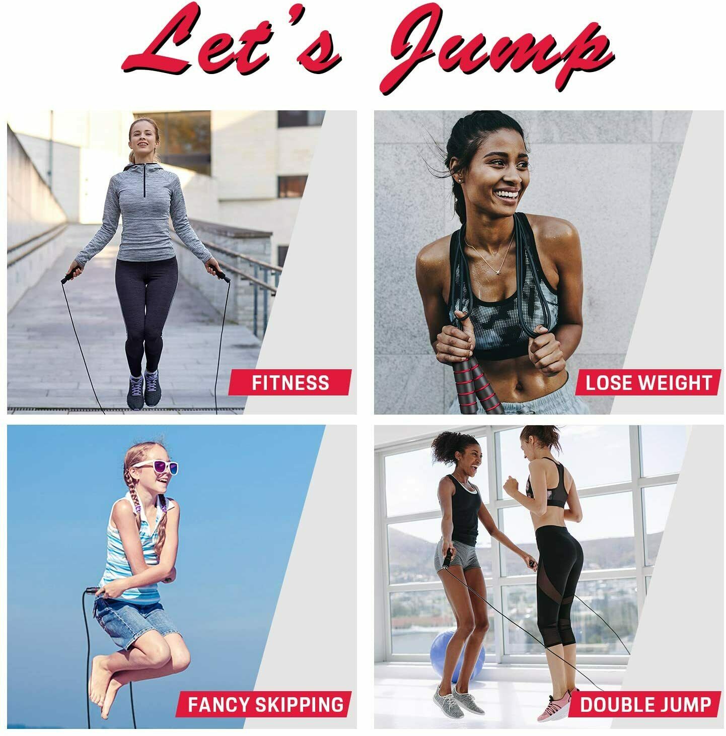 Jump' Rope Tangle-Free Rapid Speed Jumping Rope Cable with Ball Bearings Steel Skipping Rope Gym Fitness Home Exercise Slim Body