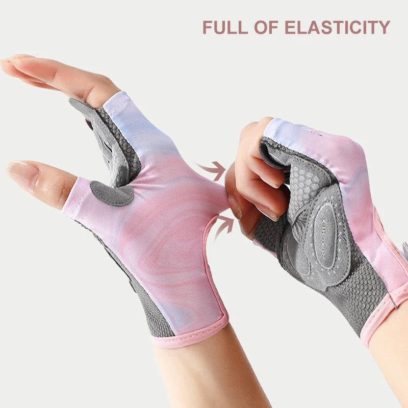 Sports Gloves Yoga Fitness Exercise Anti-Slip Shock Absorption Half Finger Gloves Wear Breathable Anti-Cocoon Cycling Gloves