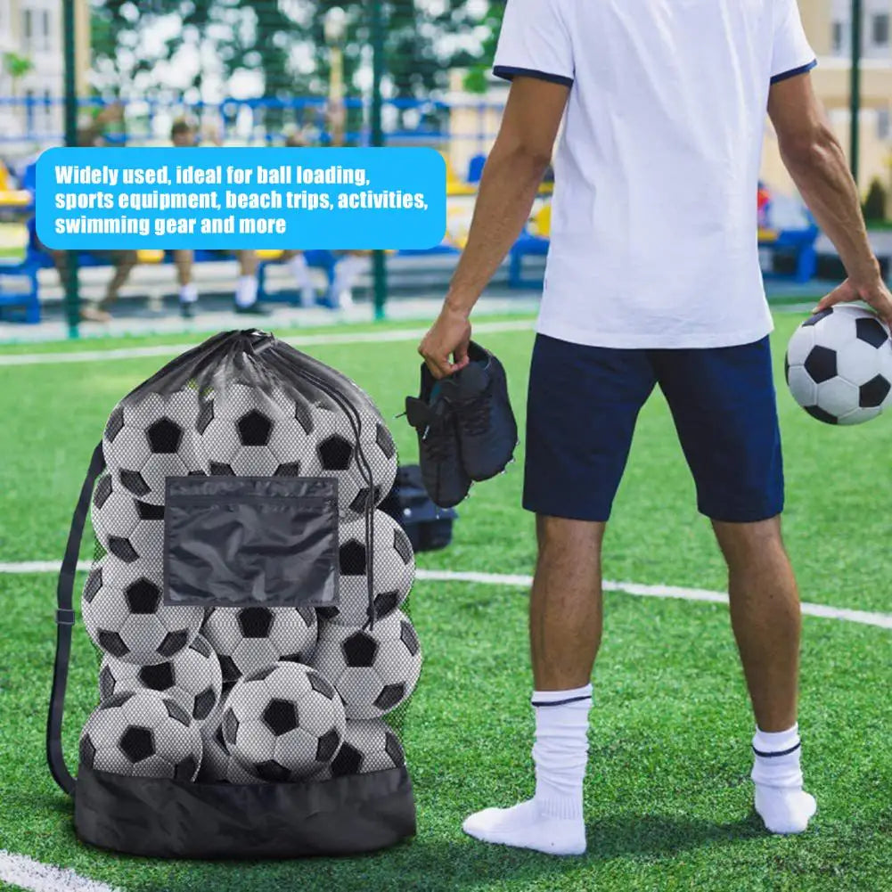 Drawstring Sports Ball Bag with Shoulder Strap for Football Soccer Basketball.