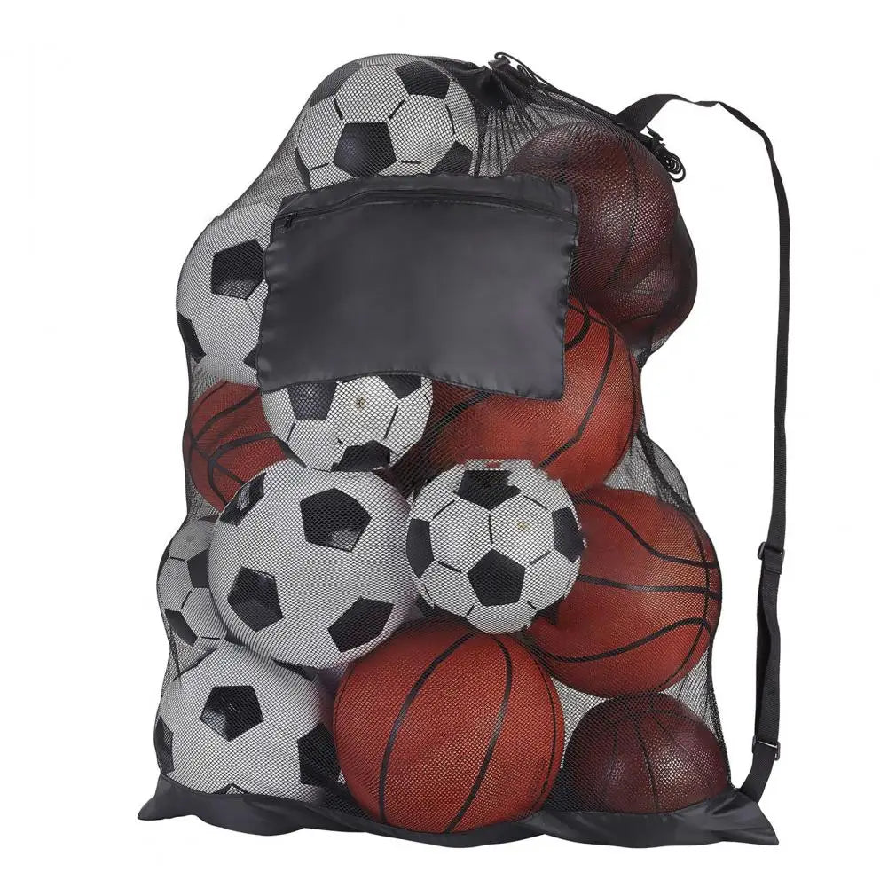 Drawstring Sports Ball Bag with Shoulder Strap for Football Soccer Basketball.