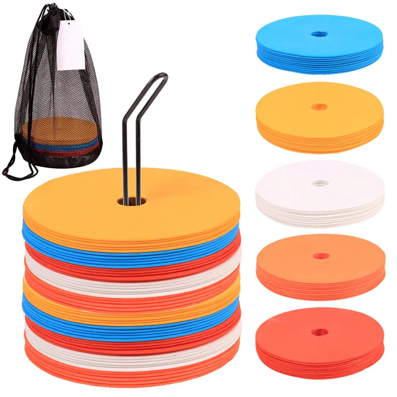 10 PCE Flat Cones Marker Disc High Quality Training Aids Sports Training Equipment Accessories