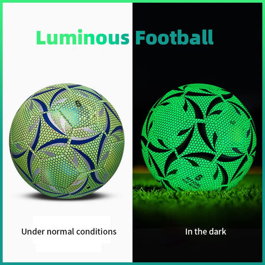 Glowing Soccer Ball Size 5 Standard Practice Training Football, Glow in the Dark