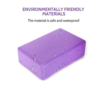 2PCS Yoga Block Brick Foaming Home Exercise Practice Fitness Gym Sport Tool -Purple
