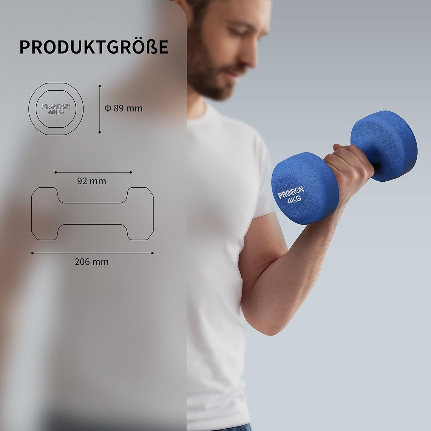 Dumbbells Anti-Slip Neoprene Dumbbell Soft-Touch Grip Hand Weights Home Gym Exercise Women Men Arm Pilates Dumbbells in 4Kg Pair