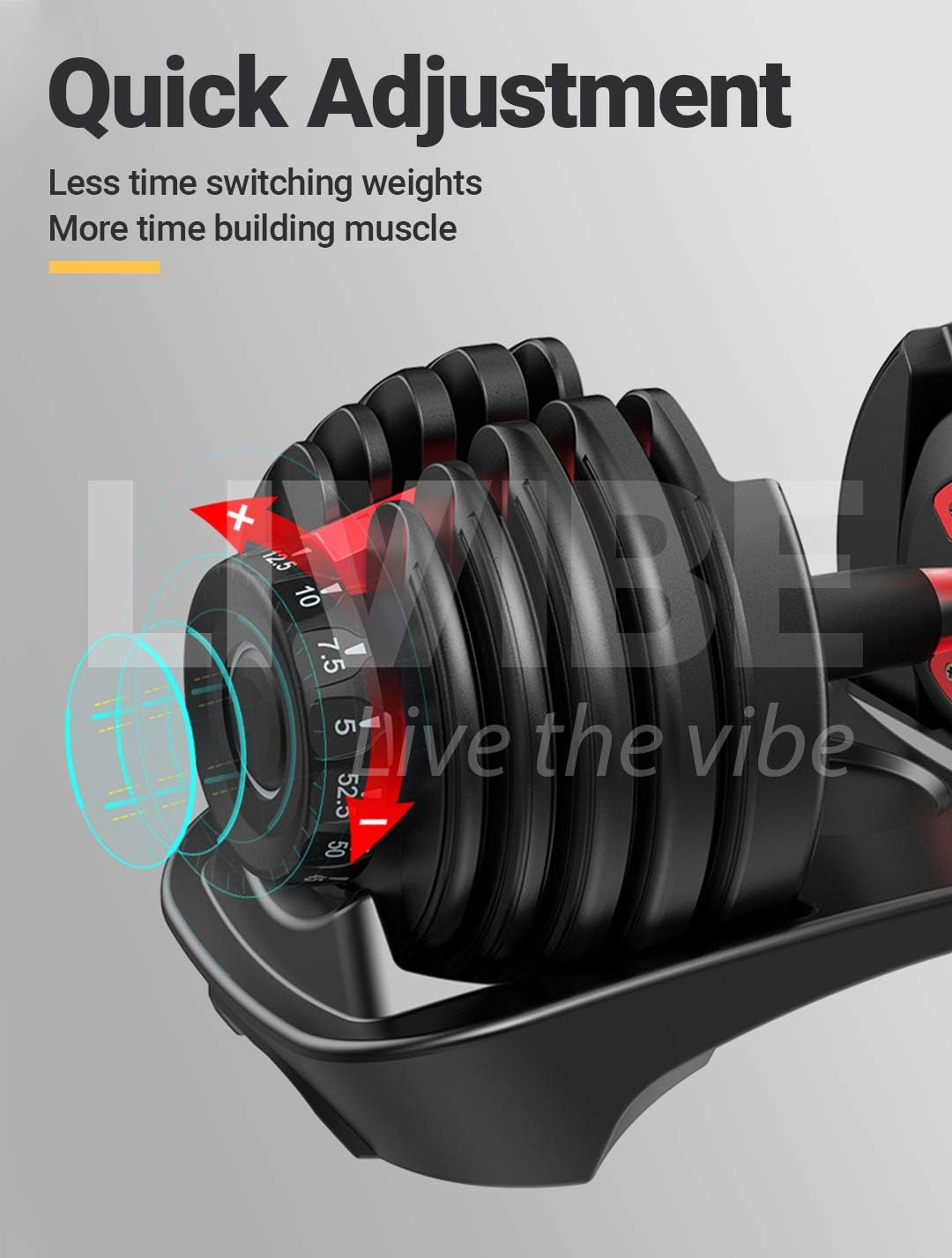 2X 24Kg Adjustable Dumbbell Set Gym Exercise Weights Chrome Textured Non-Slip & Easy-Grip Handles - Crossfit, MMA, Bodybuilding, Toning, Cardio Training and Fitness Dumbell