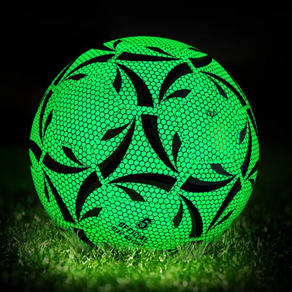 Glowing Soccer Ball Size 5 Standard Practice Training Football, Glow in the Dark