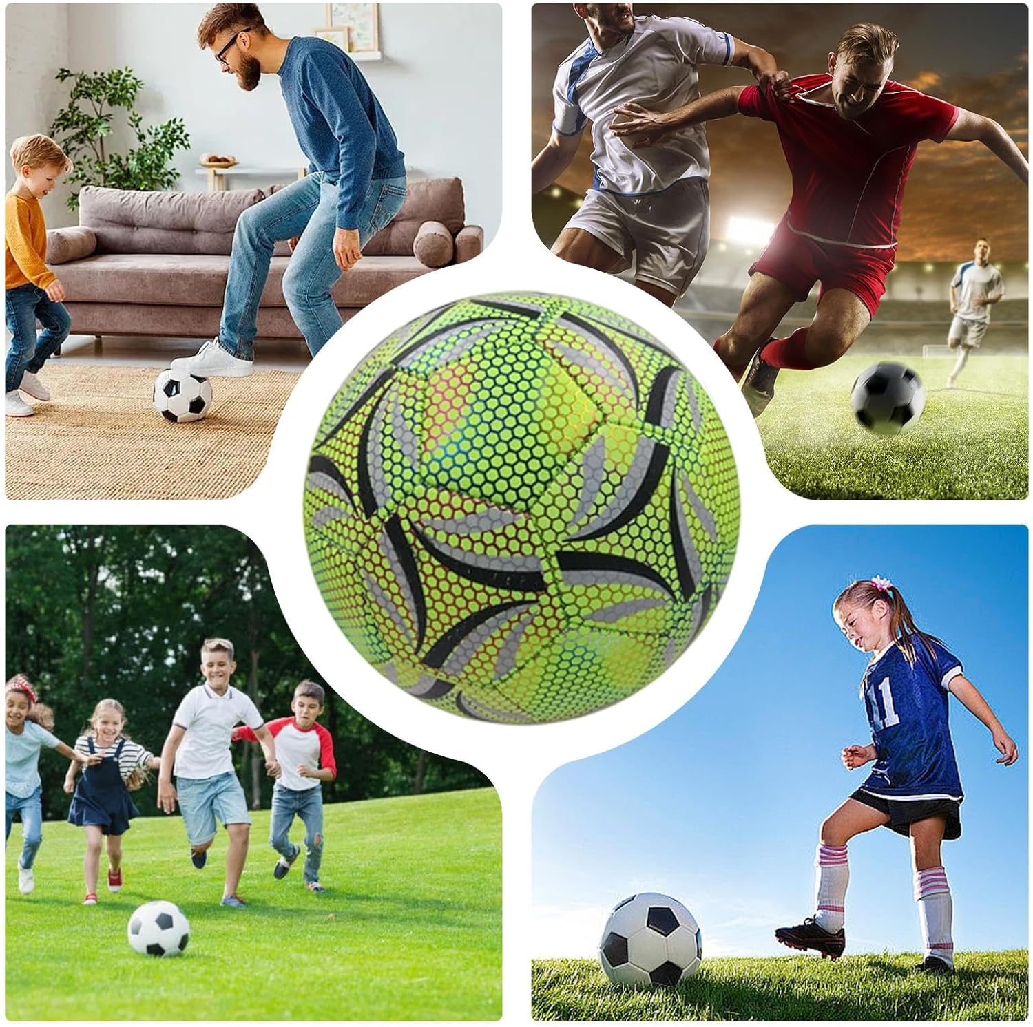 Glow in the dark Football - Light up Soccer Ball