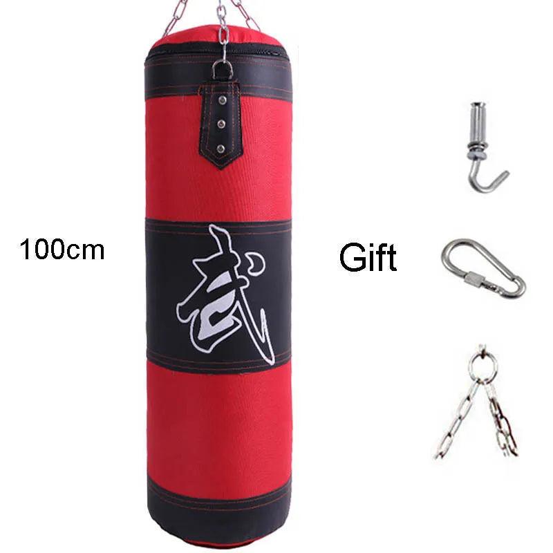 Punching Sandbag Durable Boxing Heavy Punch Bag with Metal Chain Hook Carabiner