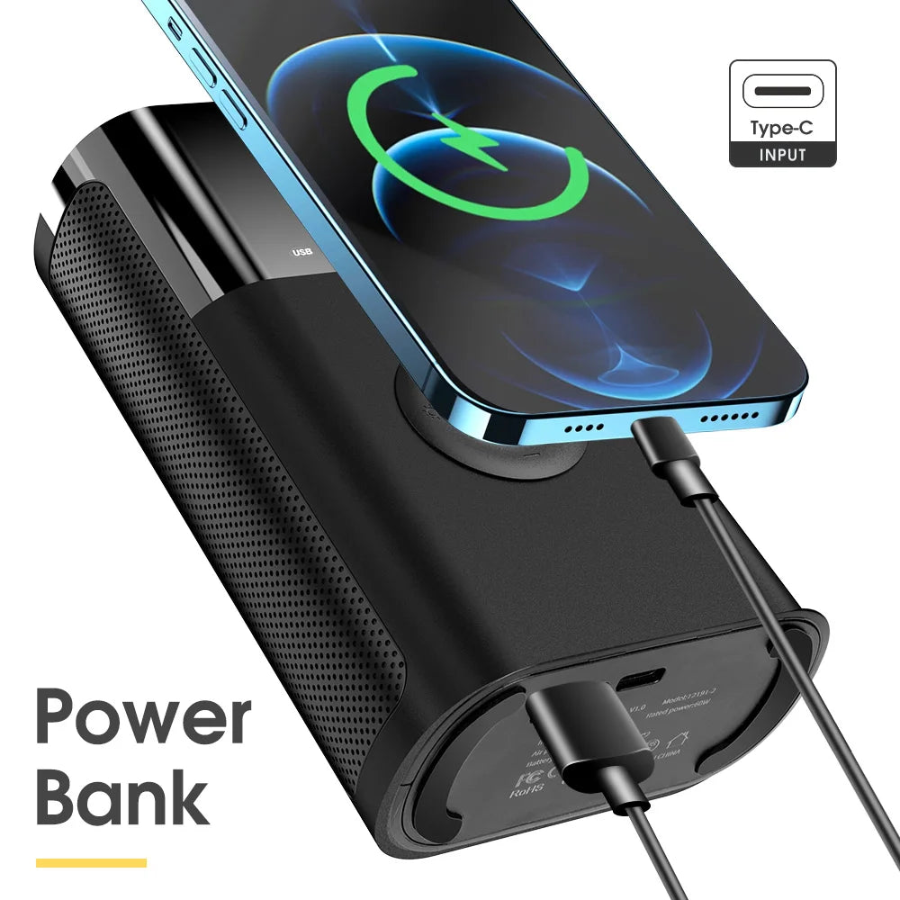 Portable Inflator Battery Powered Pump with LED Lamp for Balls and Bike Tyres