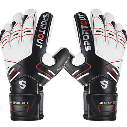 Youth & Adult Goalie Goalkeeper Gloves, 4mm Latex with Fingersaver