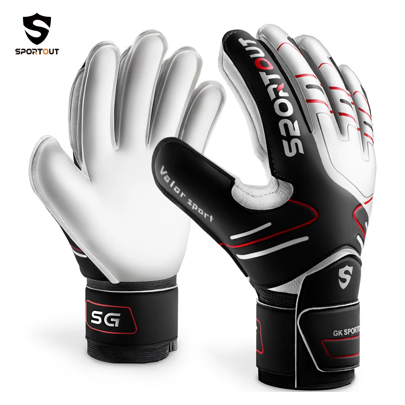 Youth & Adult Goalie Goalkeeper Gloves, 4mm Latex with Fingersaver