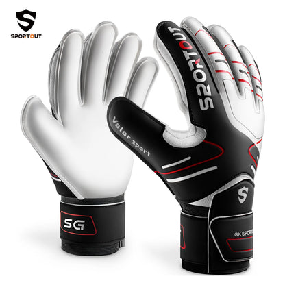Youth & Adult Goalie Goalkeeper Gloves, 4mm Latex with Fingersaver