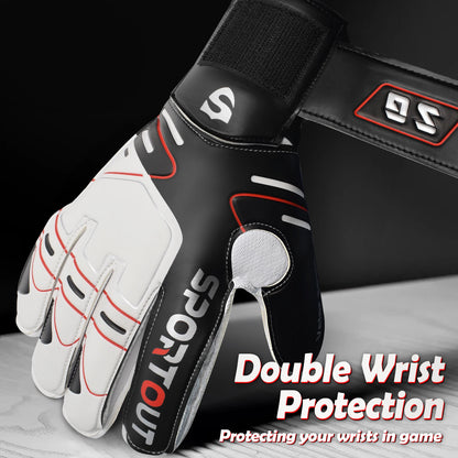Youth & Adult Goalie Goalkeeper Gloves, 4mm Latex with Fingersaver
