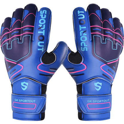 Youth & Adult Goalie Goalkeeper Gloves, 4mm Latex with Fingersaver