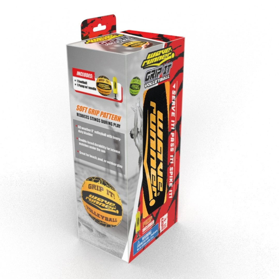 Wave Runner Grip It Volleyball 20cm with pump (deflated) Asst