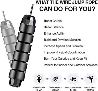 LT Skipping Rope Tangle-Free with Ball Bearings Rapid Speed Jump Rope Cable Ideal for Fitness Gym (Black)