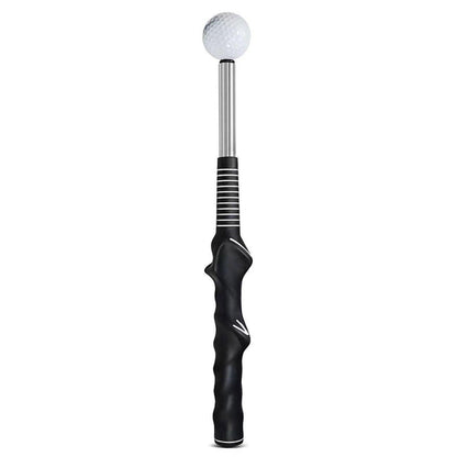 Golf Swing Training Aid Telescopic Impact Sound Stick Exercise Tool for Practice - Black