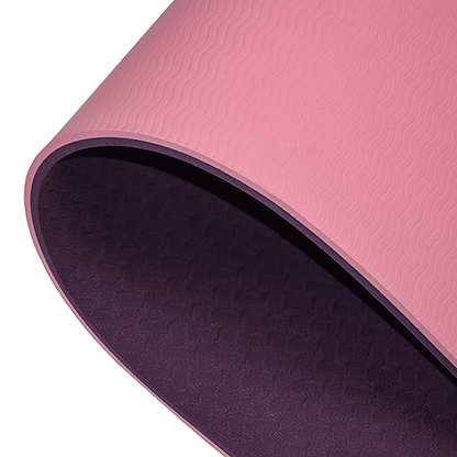 TPE 8mm Yoga Mat Exercise Fitness Gym Pilates Non Slip Dual Layer - Pink/Purple