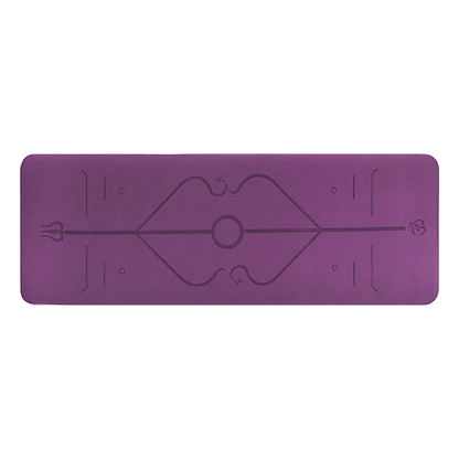 TPE 8mm Yoga Mat Exercise Fitness Gym Pilates Non Slip Dual Layer - Pink/Purple