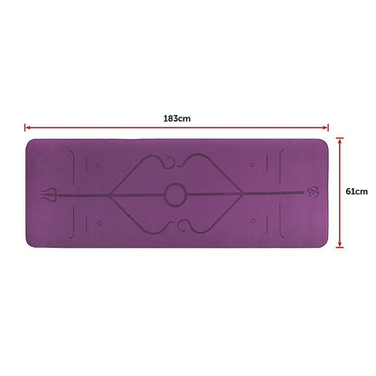 TPE 8mm Yoga Mat Exercise Fitness Gym Pilates Non Slip Dual Layer - Pink/Purple