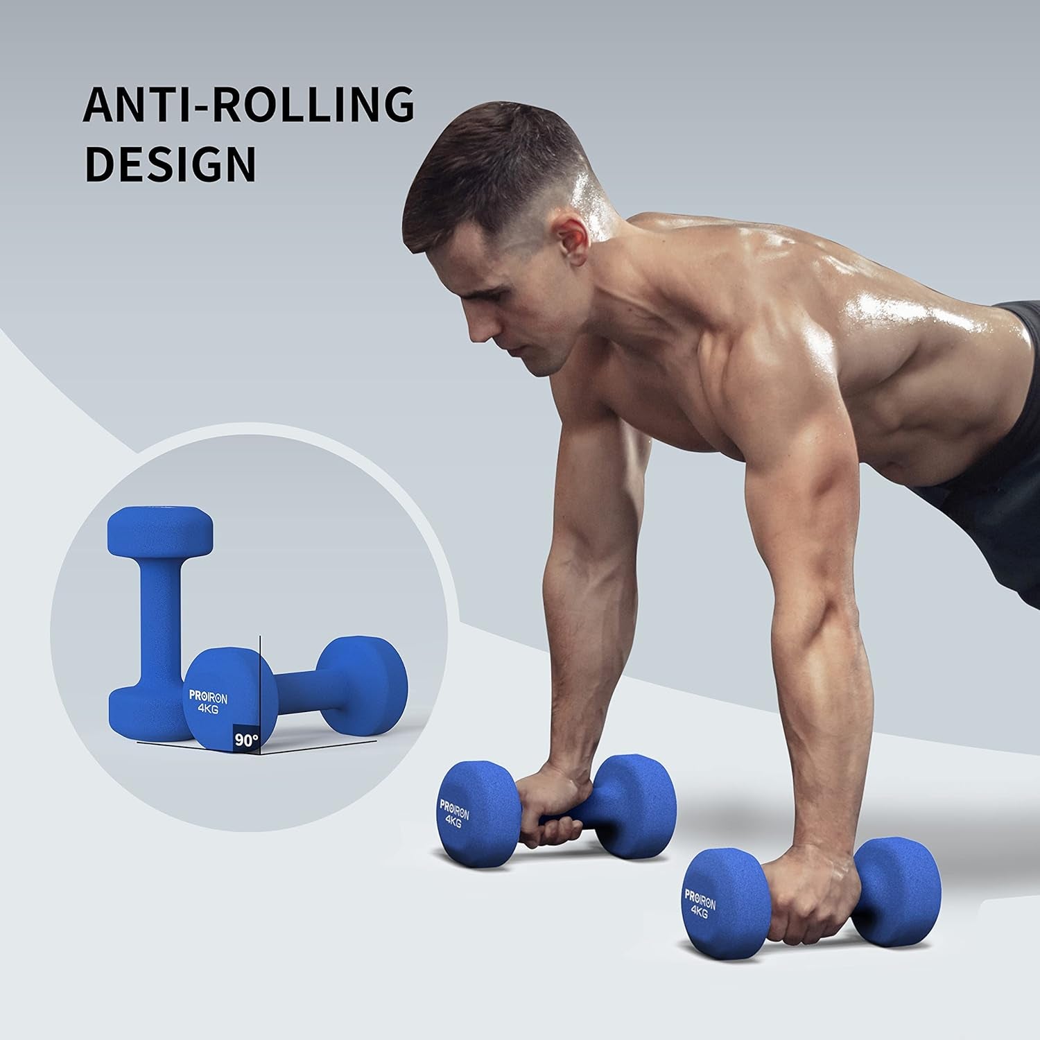 Dumbbells Anti-Slip Neoprene Dumbbell Soft-Touch Grip Hand Weights Home Gym Exercise Women Men Arm Pilates Dumbbells in 4Kg Pair