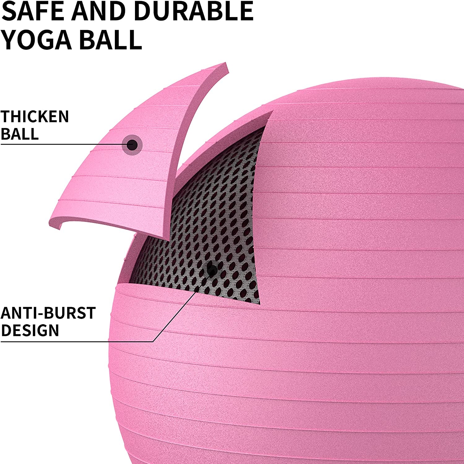 Exercise Ball - Anti-Burst Yoga Ball with Quick Pump 65 CM